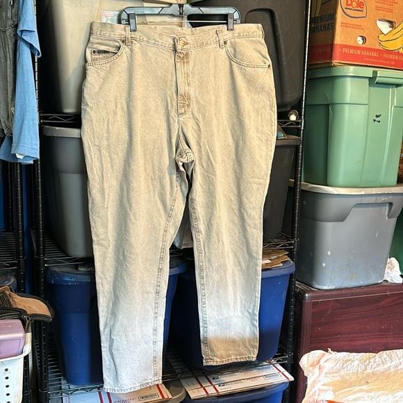 Lee Riveted Tan Denim Jeans 5 Pockets Relaxed Fit Plus 24W Medium Cotton - Picture 2 of 16